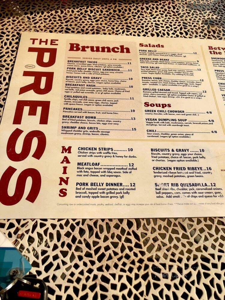 The Press - Oklahoma City, OK menu_pic