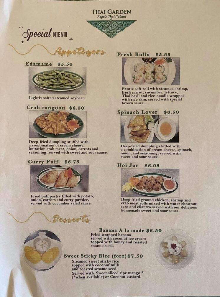 Thai Garden - Keene, NH menu_pic