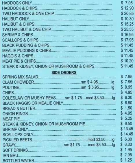 Thistle Fish & Chips - Burlington, ON menu_pic