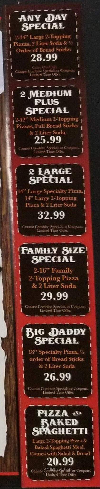 Big Nick's Pizza - Raymond, WA menu_pic