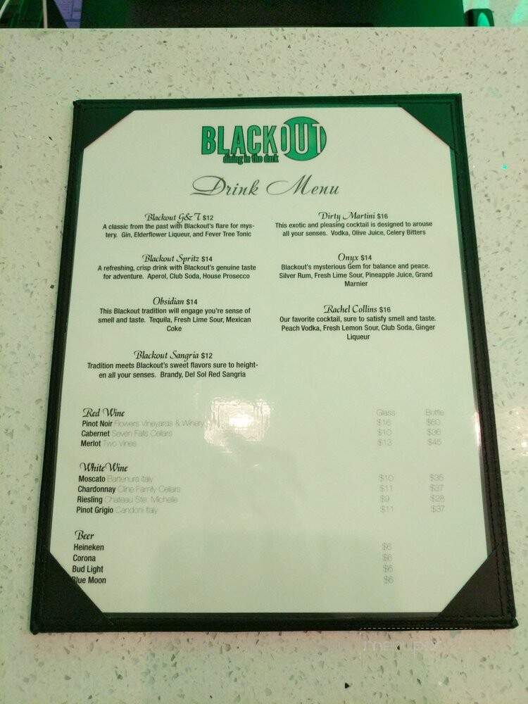 BLACKOUT Dining in the Dark - Las Vegas, NV menu_pic