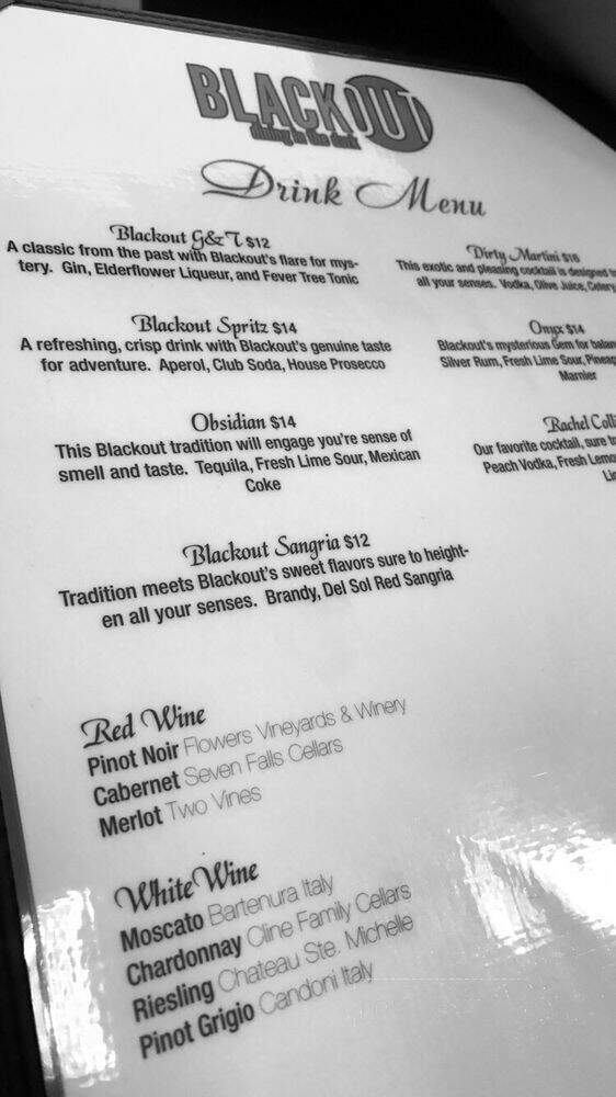 BLACKOUT Dining in the Dark - Las Vegas, NV menu_pic