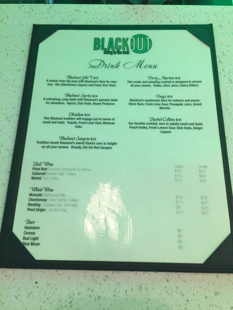 BLACKOUT Dining in the Dark - Las Vegas, NV menu_pic
