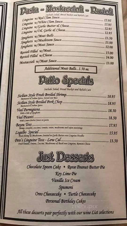 Pete's Patio - Niles, MI menu_pic