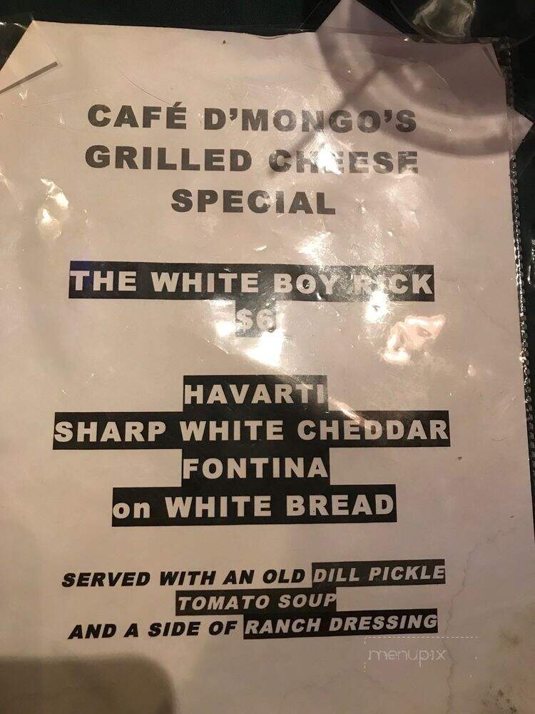 Cafe D'Mongo's Speakeasy - Detroit, MI menu_pic