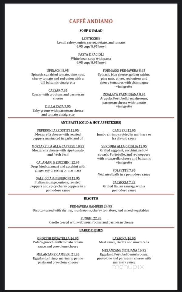 Cafe Andiamo - Ponte Vedra Beach, FL menu_pic
