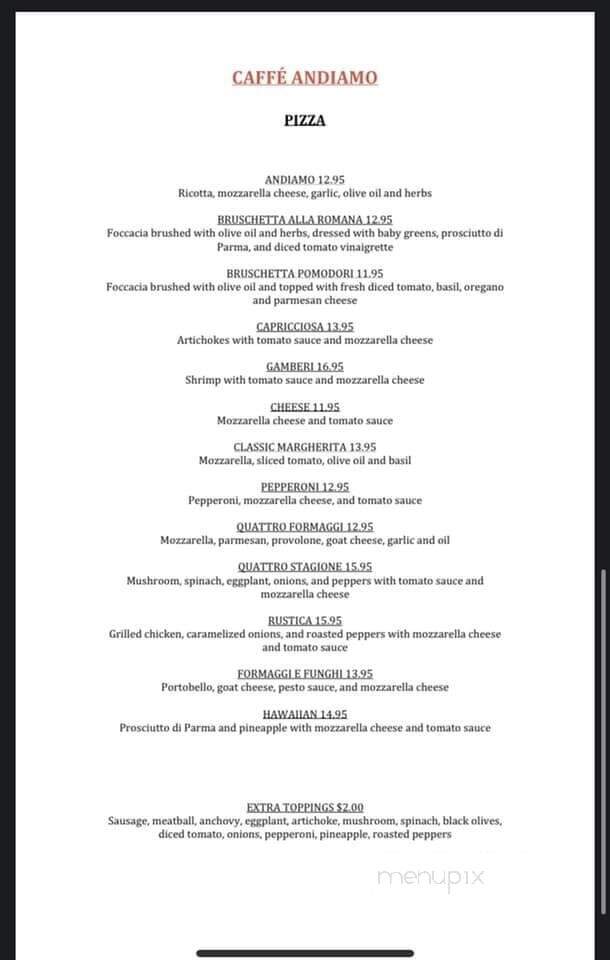 Cafe Andiamo - Ponte Vedra Beach, FL menu_pic