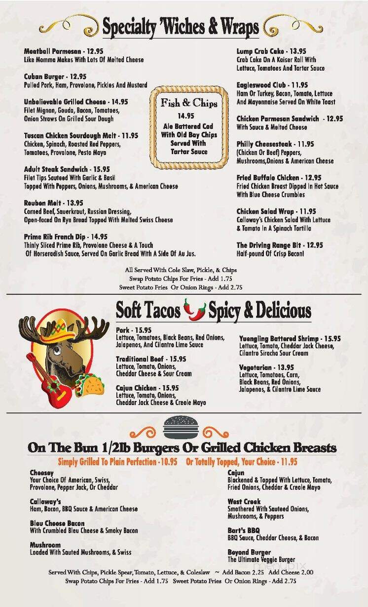 Calloway's Restaurant & Bar - West Creek, NJ menu_pic
