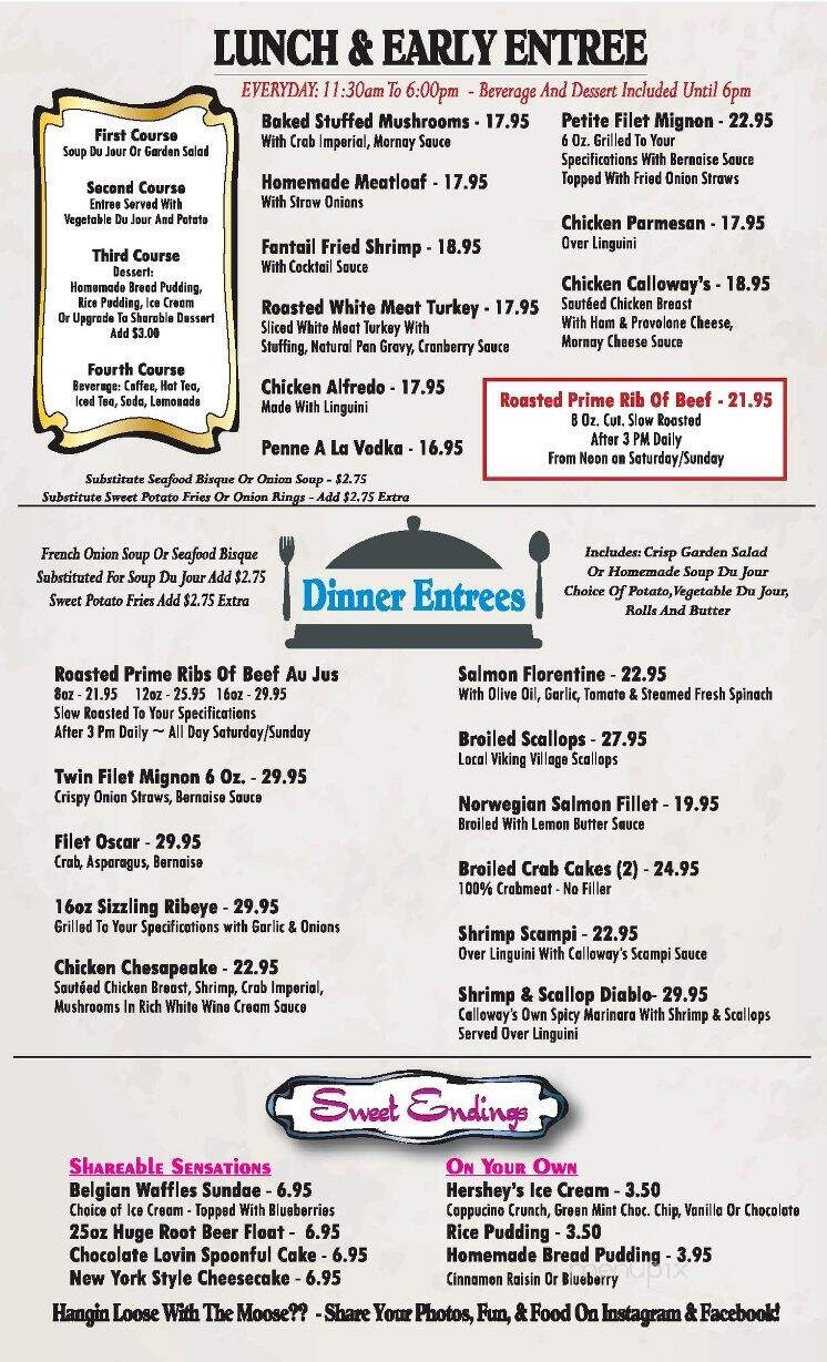 Calloway's Restaurant & Bar - West Creek, NJ menu_pic