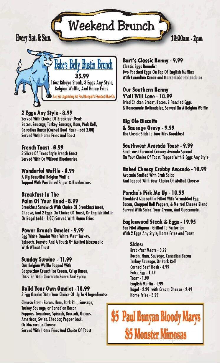 Calloway's Restaurant & Bar - West Creek, NJ menu_pic