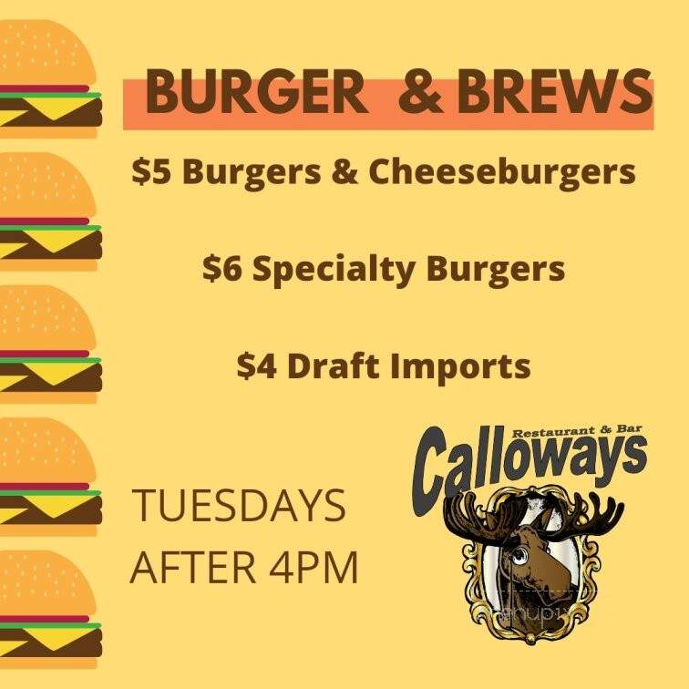 Calloway's Restaurant & Bar - West Creek, NJ menu_pic