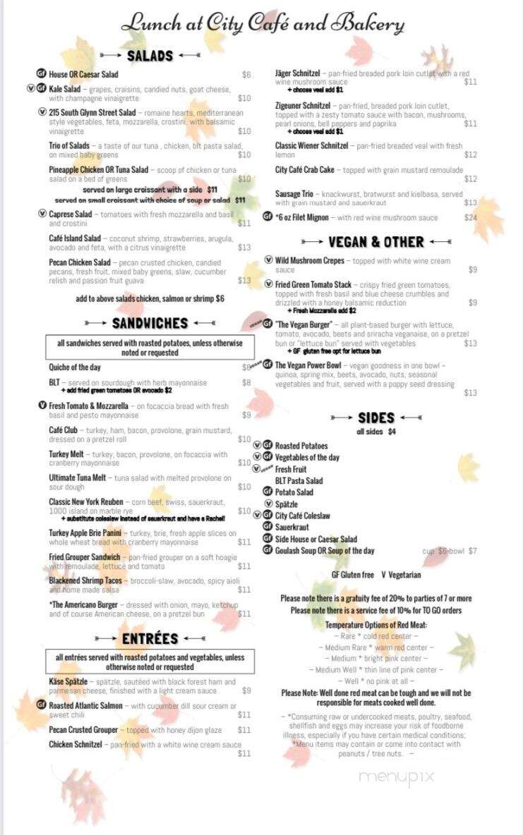 City Cafe & Bakery - Fayetteville, GA menu_pic