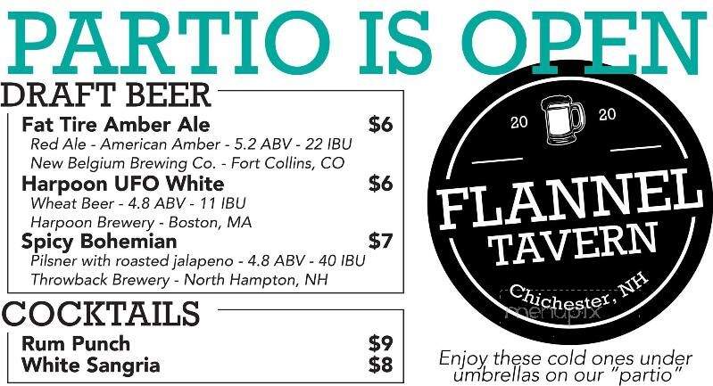 Flannel Tavern - Chichester, NH menu_pic
