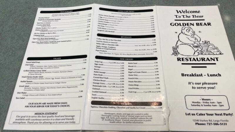 Golden Bear - Largo, FL menu_pic