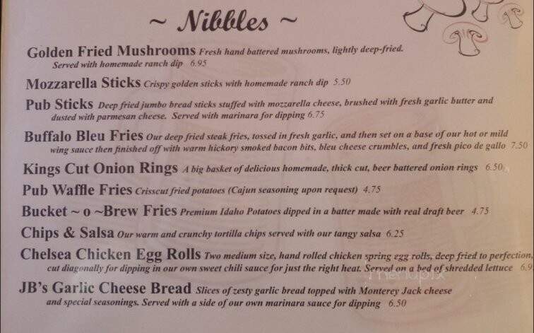Jonathon B Pub - Traverse City, MI menu_pic