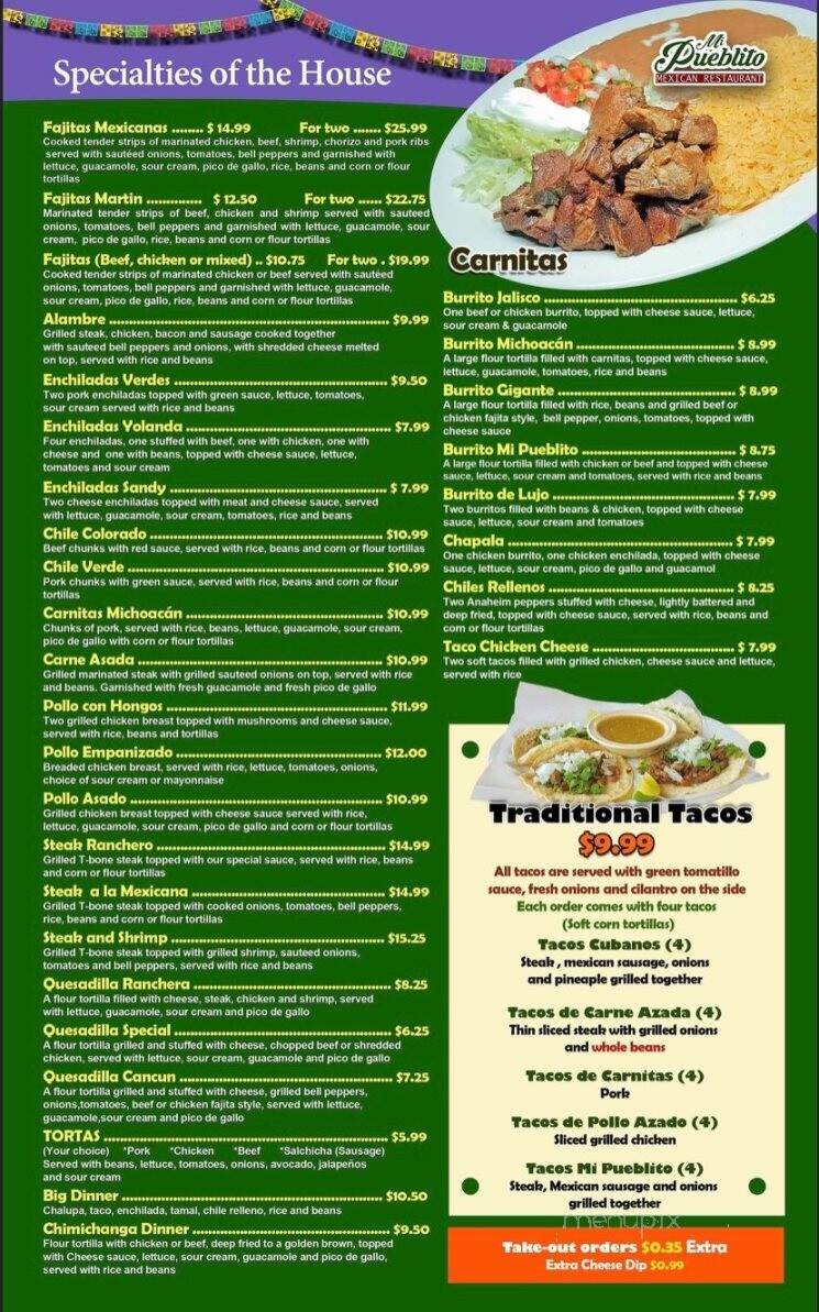 Mi Pueblito Mexican Restaurant - Hot Springs, AR menu_pic