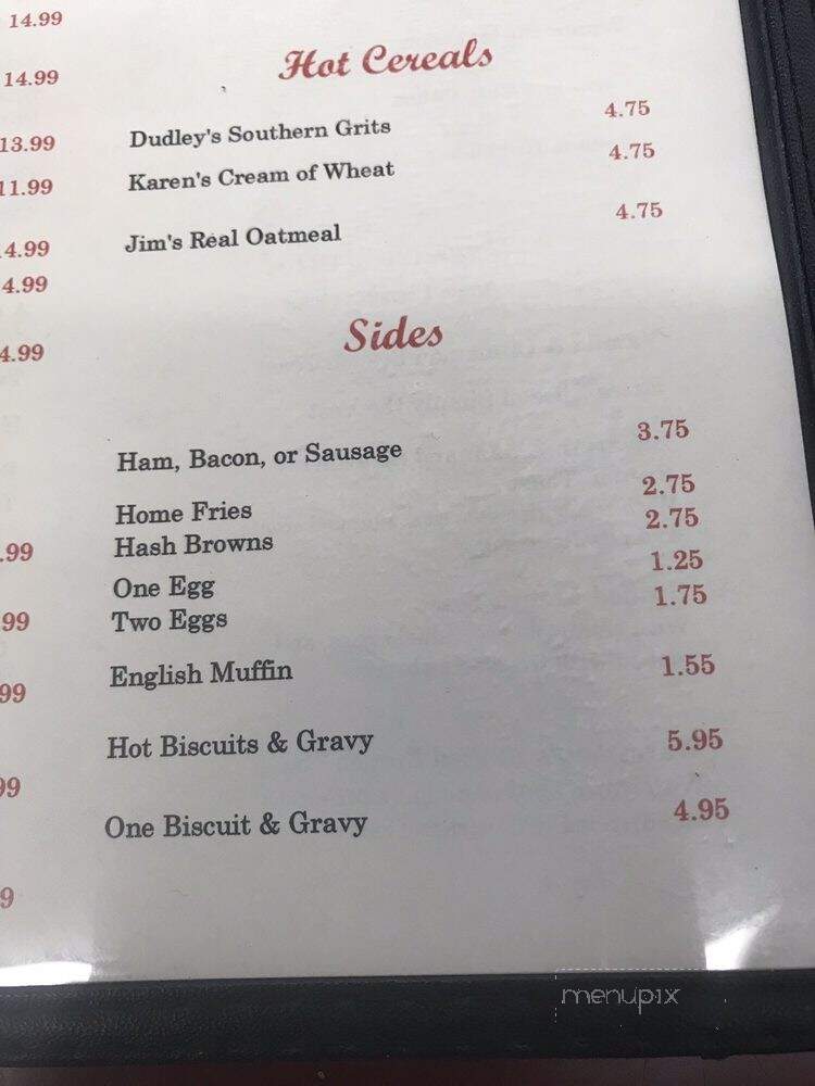 Marlene & Glen's Diner - Plymouth, CA menu_pic