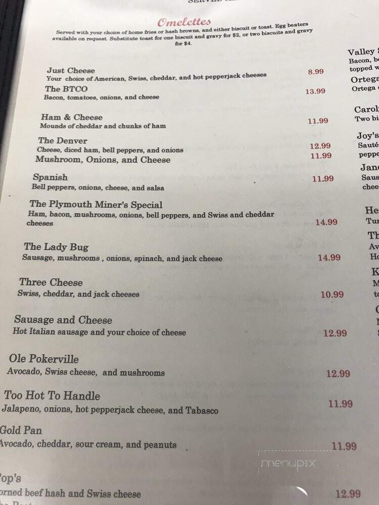 Marlene & Glen's Diner - Plymouth, CA menu_pic