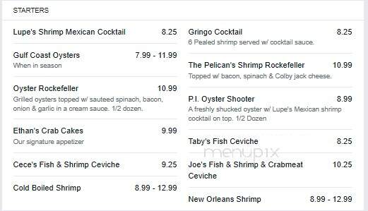 Pelican Station Restaurant - Port Isabel, TX menu_pic