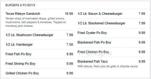 Pelican Station Restaurant - Port Isabel, TX menu_pic