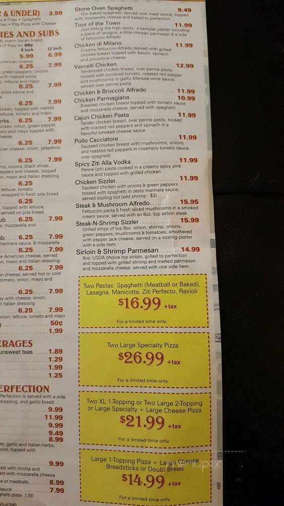 Pizza Perfect On Main - Marion, VA menu_pic
