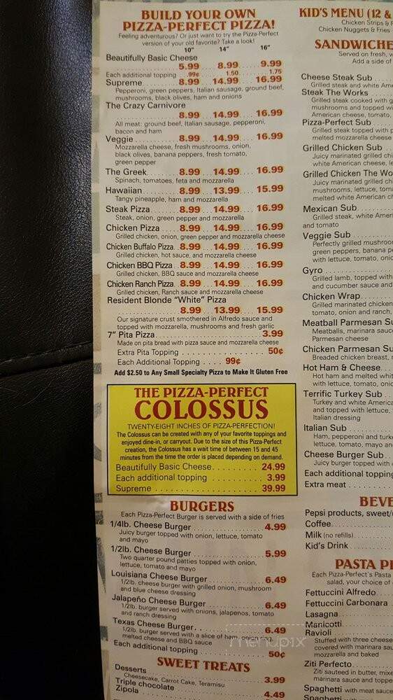 Pizza Perfect On Main - Marion, VA menu_pic