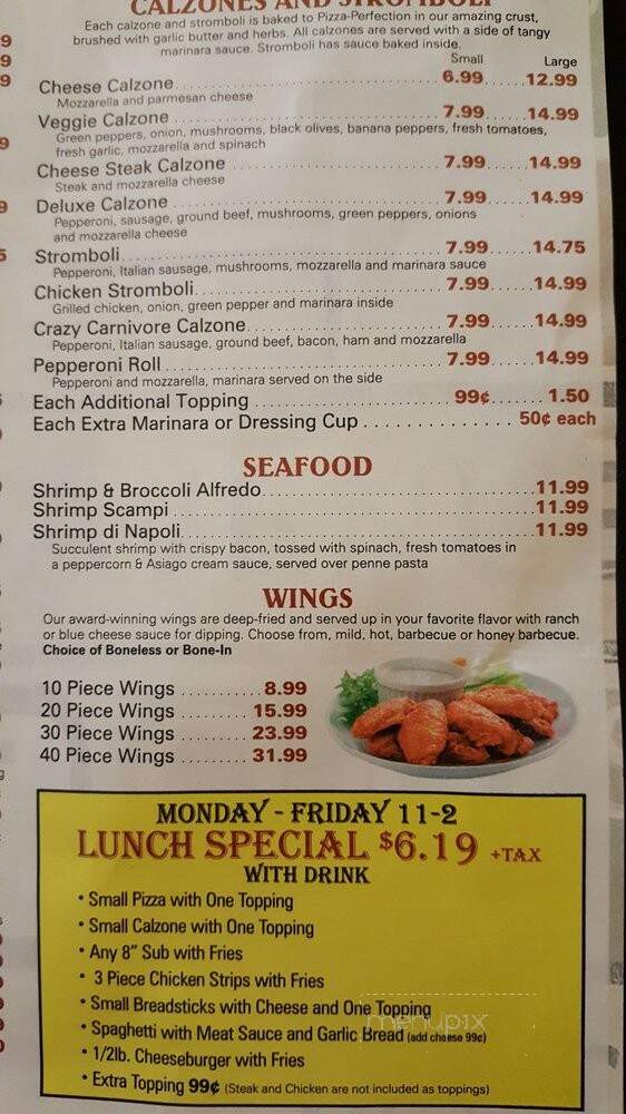 Pizza Perfect On Main - Marion, VA menu_pic