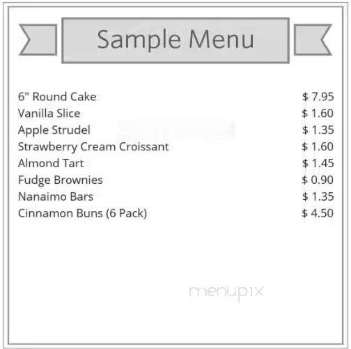 Ray's Bakery - Burnaby, BC menu_pic