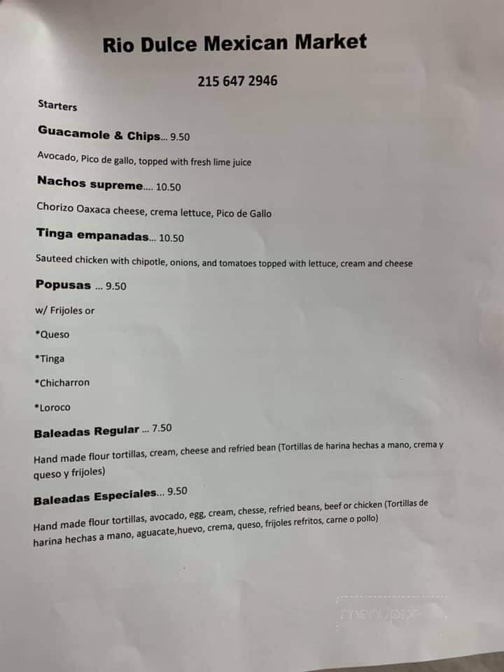 Rio Dulce Mexican Market - Lansdale, PA menu_pic