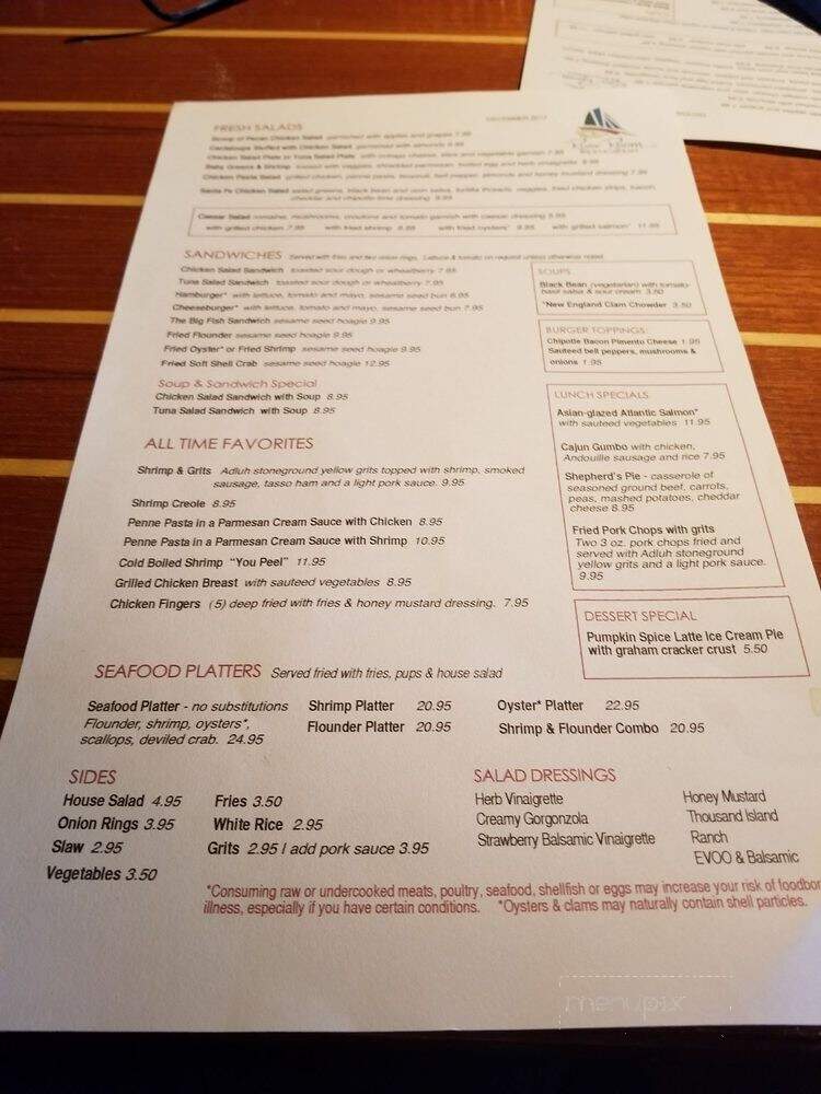 River Room Restaurant - Georgetown, SC menu_pic