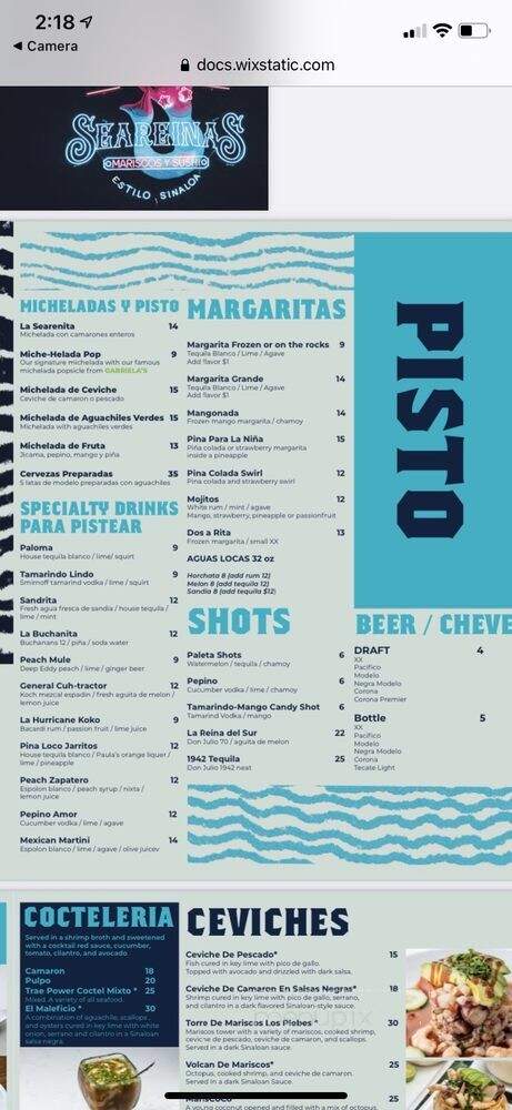 Seareinas - Austin, TX menu_pic