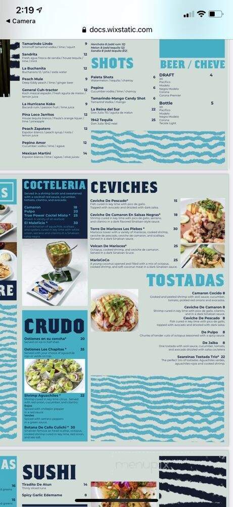 Seareinas - Austin, TX menu_pic