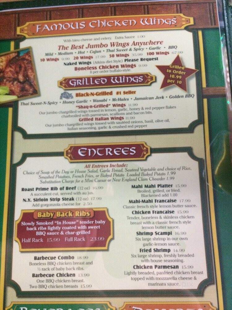 Shenanigans Sports Pub - Hollywood, FL menu_pic