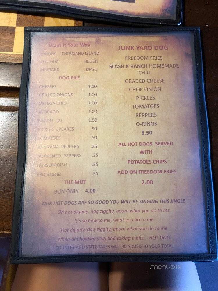 Slash X Cafe - Barstow, CA menu_pic