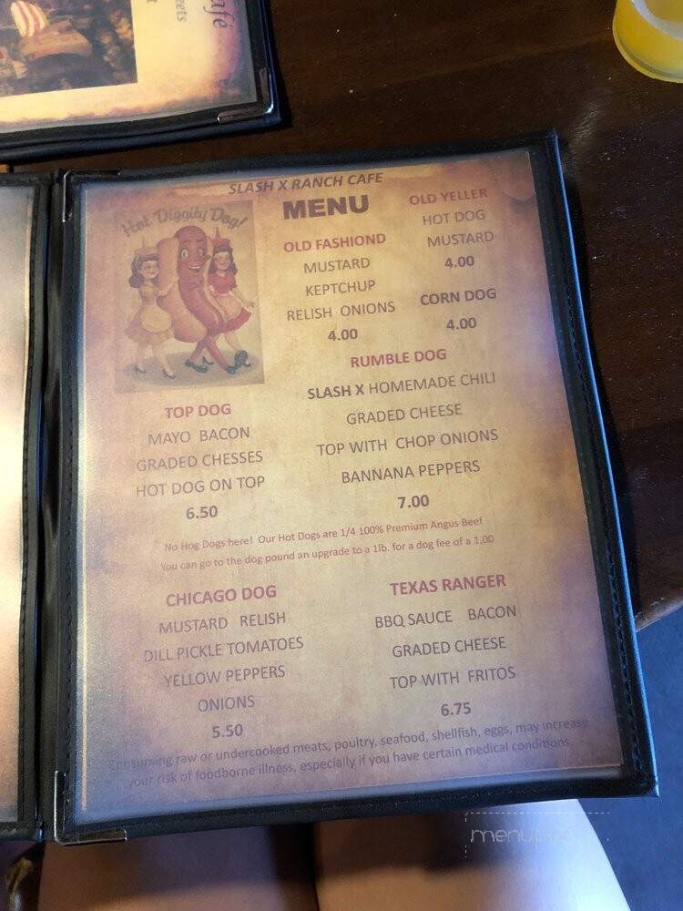 Slash X Cafe - Barstow, CA menu_pic