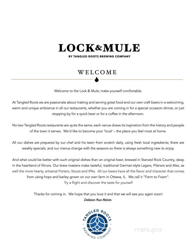 Lock & Mule by Tangled Roots Brewing Company - Lockport, IL menu_pic