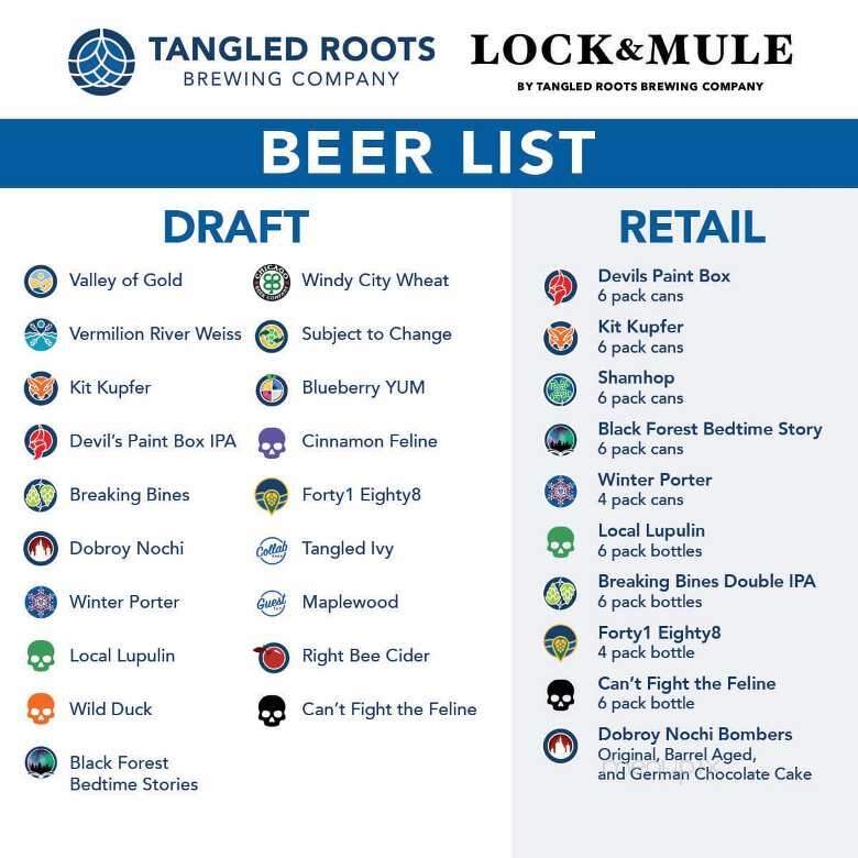 Lock & Mule by Tangled Roots Brewing Company - Lockport, IL menu_pic