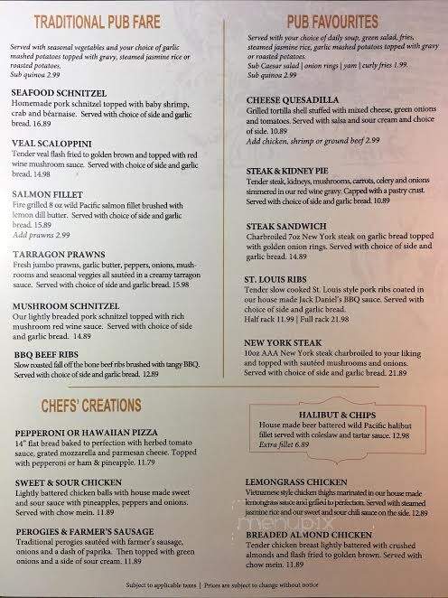 Black Sheep Pub - Maple Ridge, BC menu_pic