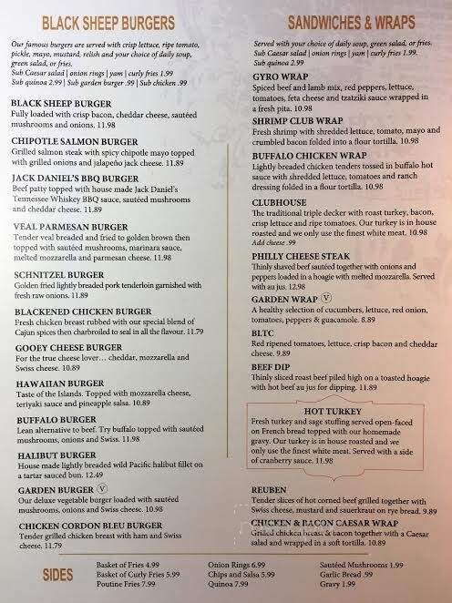 Black Sheep Pub - Maple Ridge, BC menu_pic