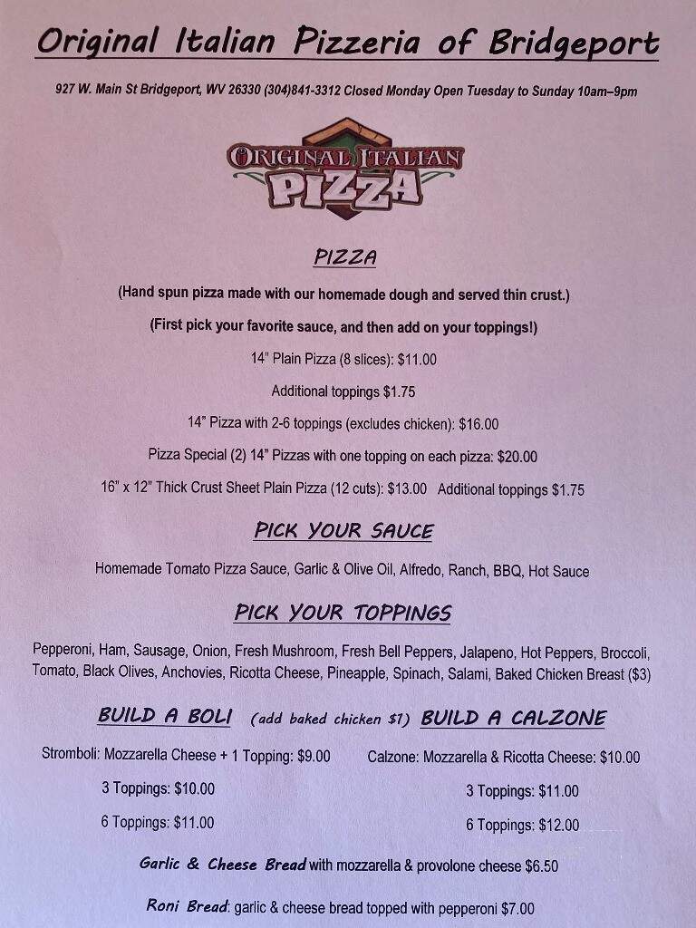 Pizza Place - Bridgeport, WV