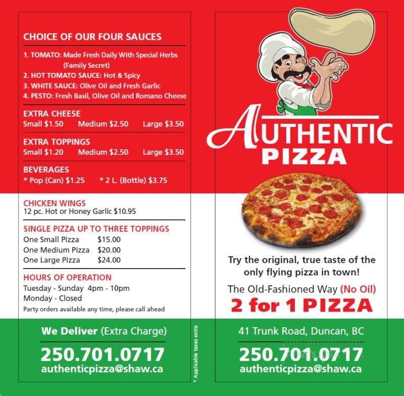 Authentic Pizza - Duncan, BC