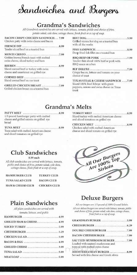 Grandma Sally's - New Port Richey, FL menu_pic