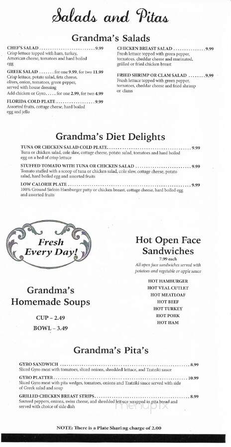Grandma Sally's - New Port Richey, FL menu_pic