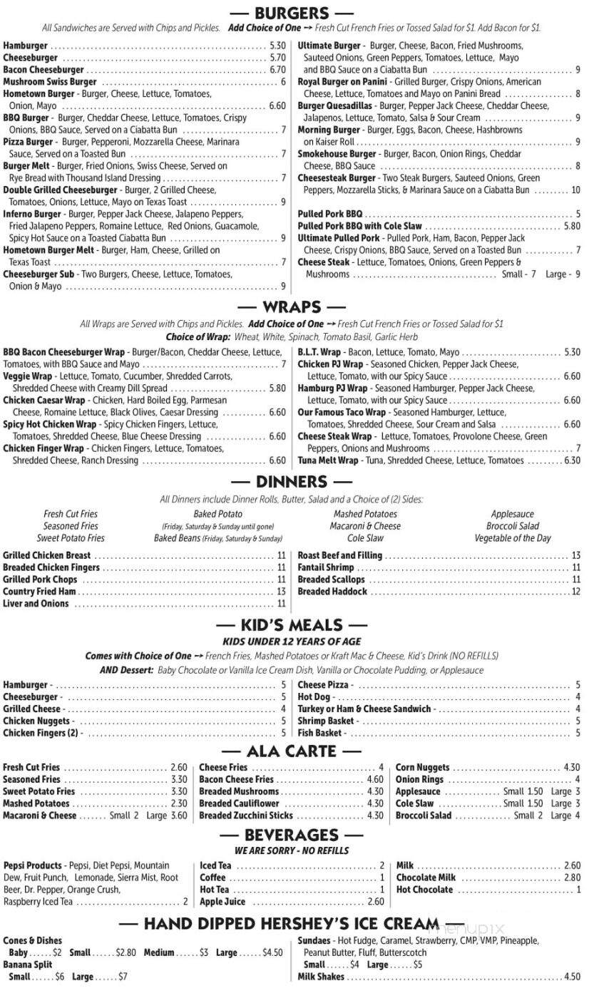 Hometown Eatery - Mifflinburg, PA menu_pic