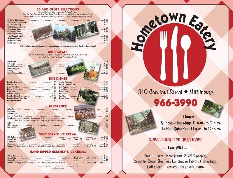 Hometown Eatery - Mifflinburg, PA menu_pic