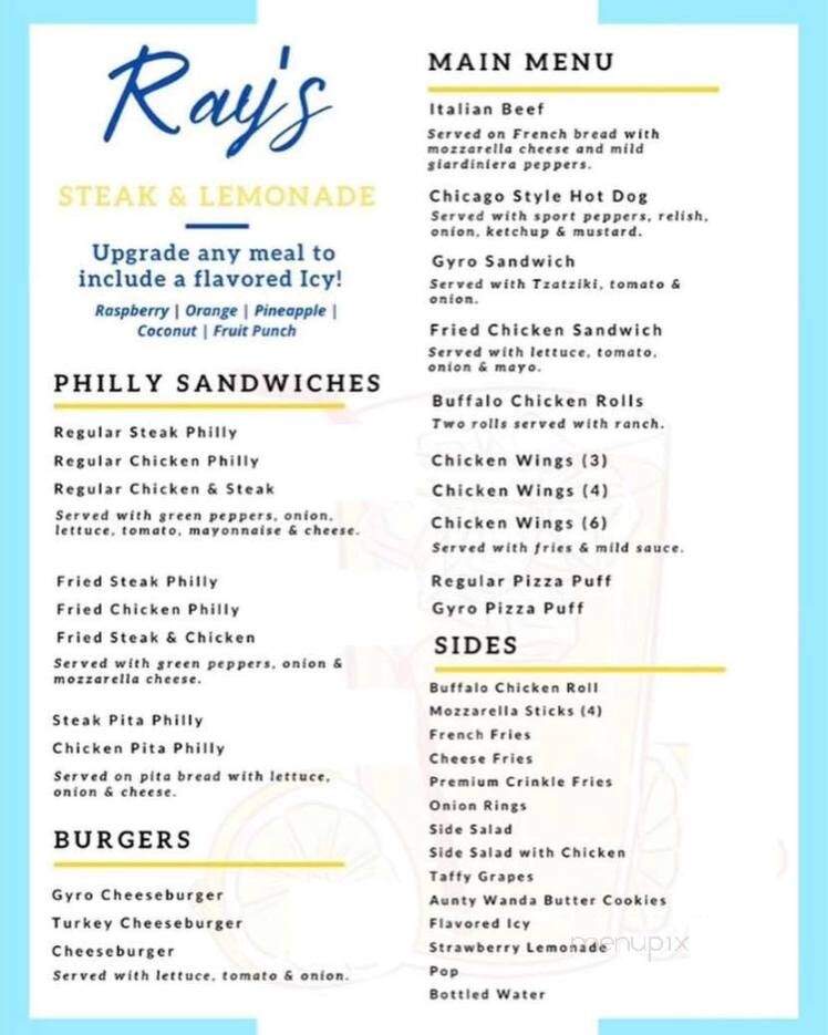 Ray's Steak & Lemonade - Normal, IL menu_pic