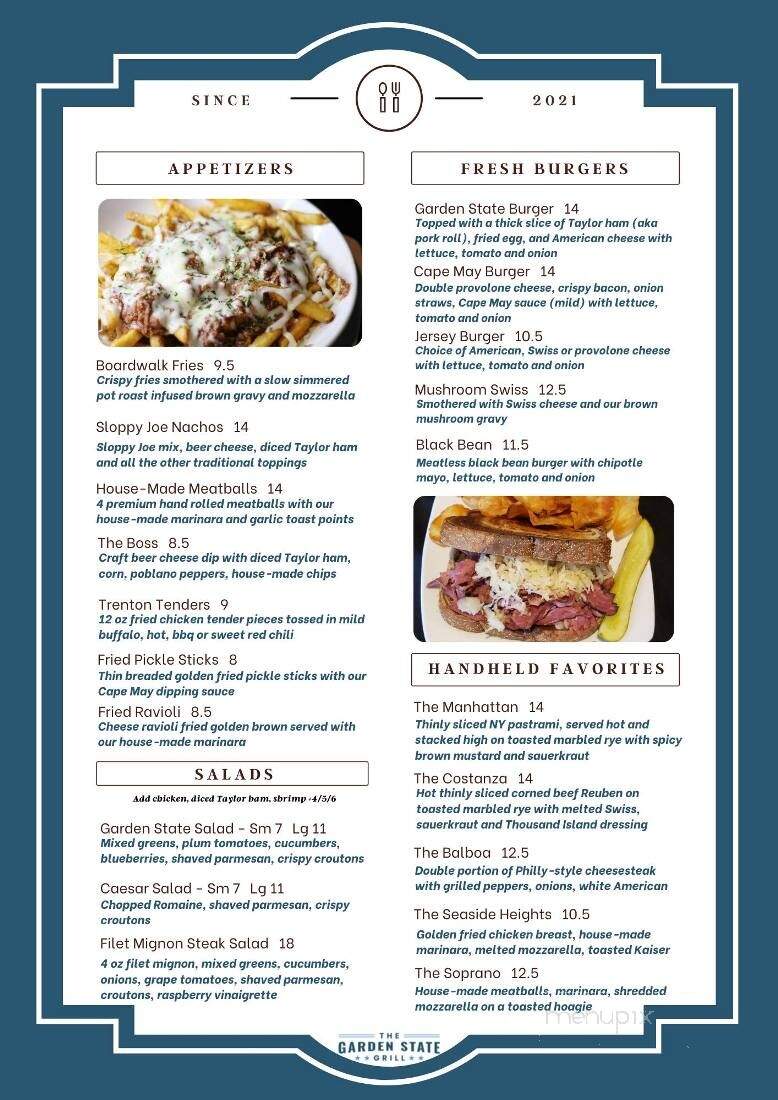 The Garden State Grill - Lillington, NC menu_pic