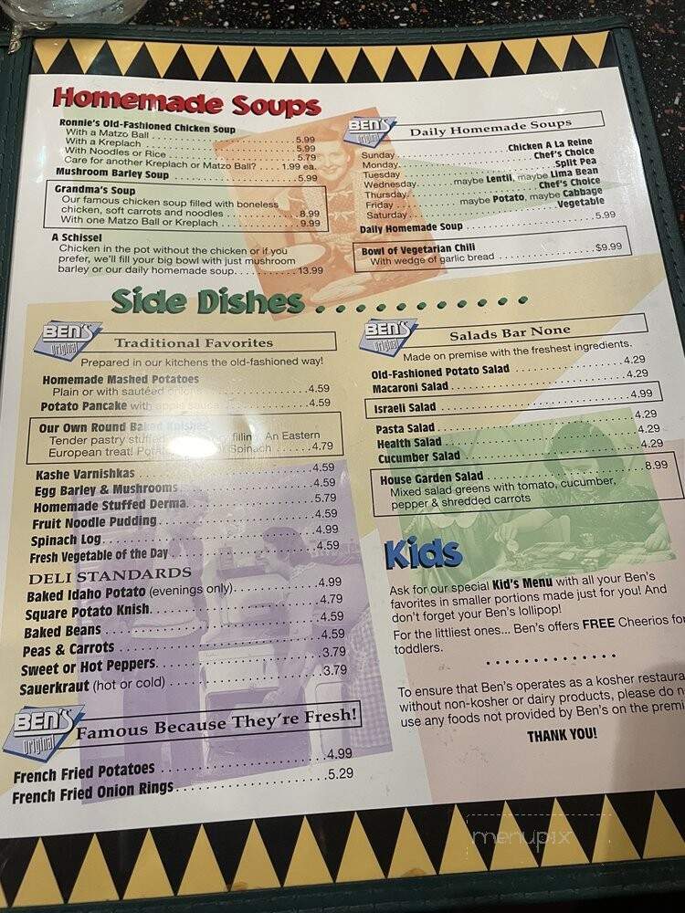 Ben's Kosher Delicatessen - Boca Raton, FL menu_pic