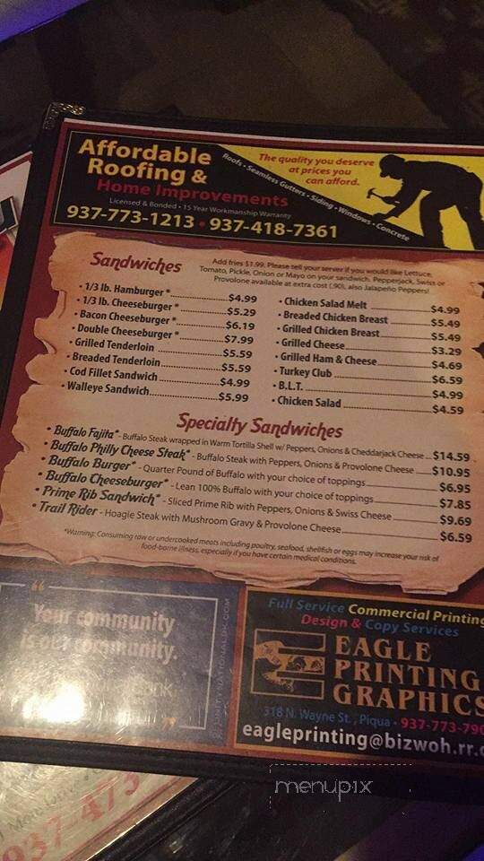 Buffalo Jack's - Covington, OH menu_pic