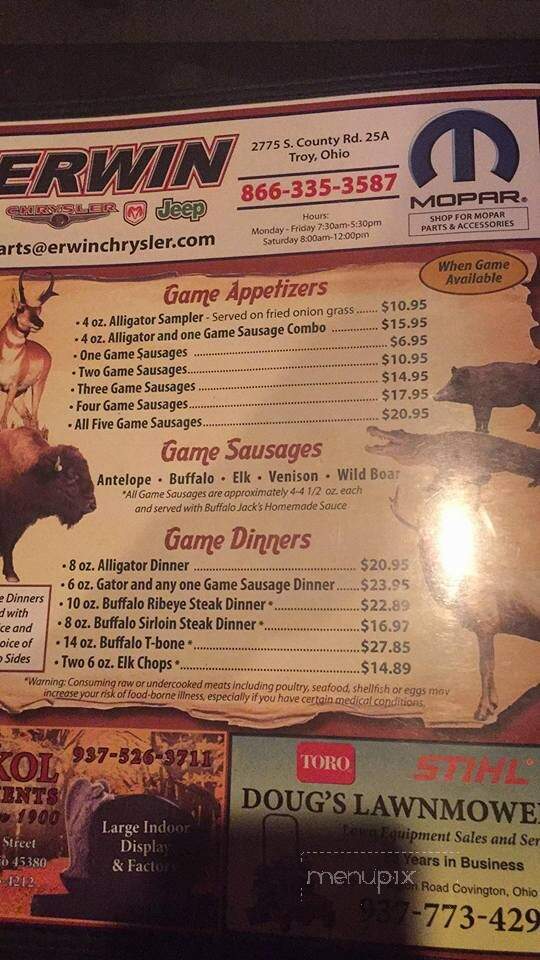 Buffalo Jack's - Covington, OH menu_pic